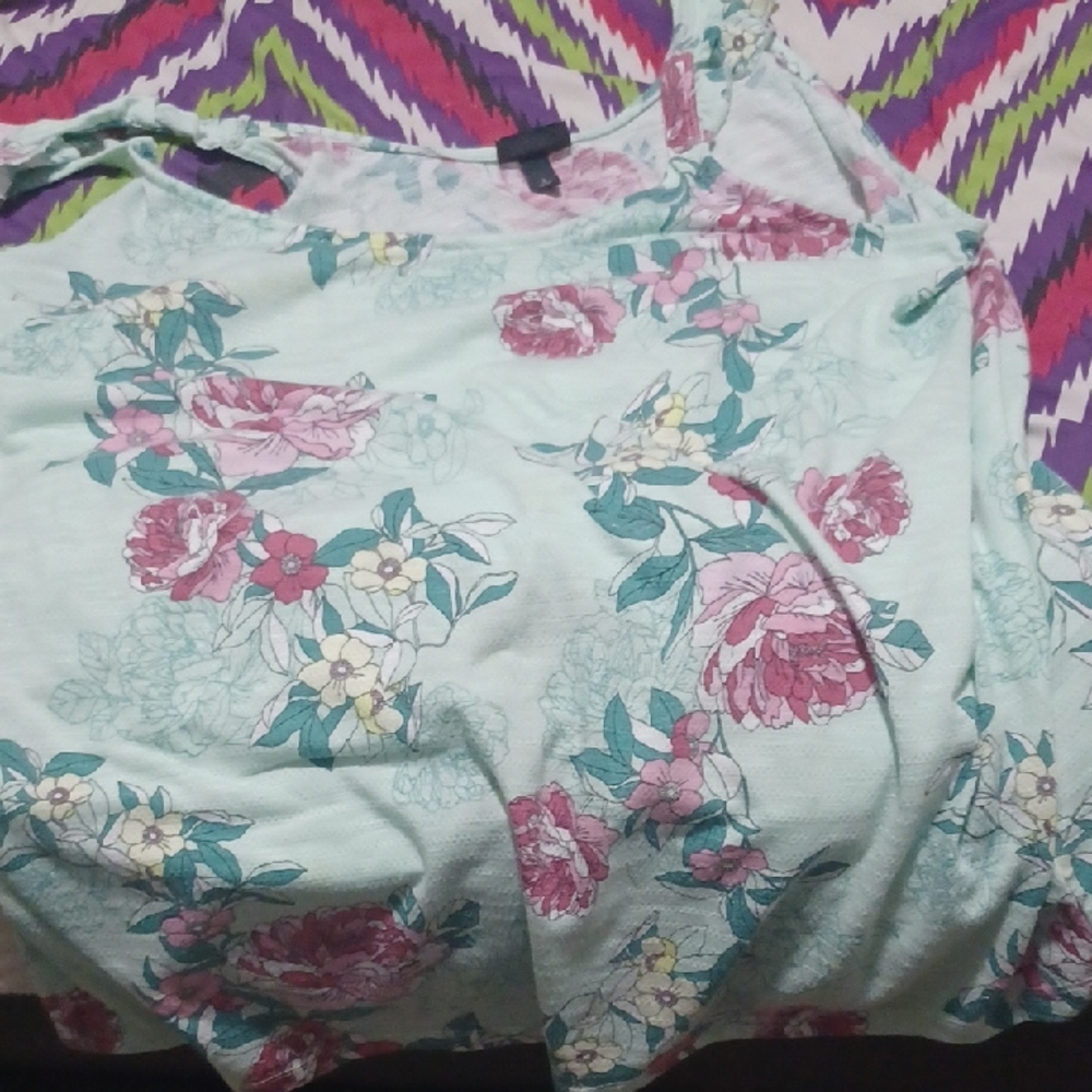 Torrid Pink and Blue Sleeveless Tank Top